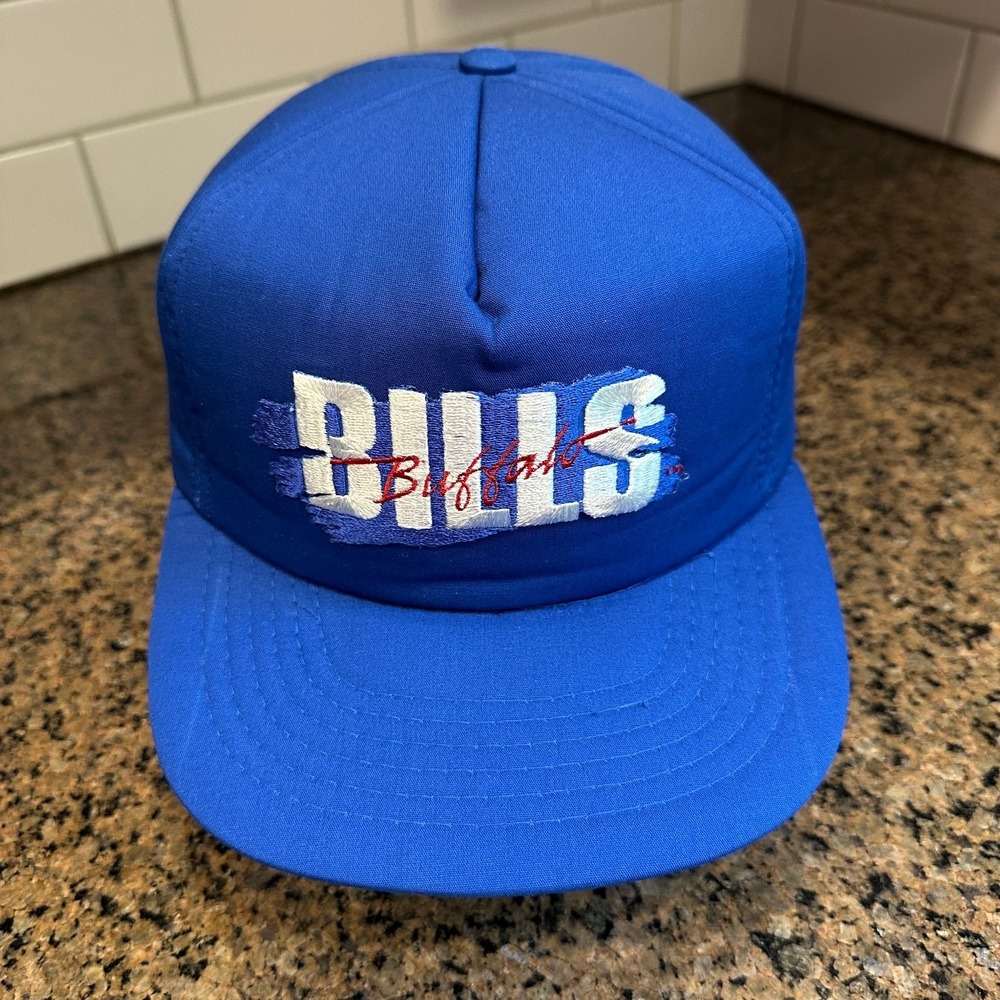 Vtg 90s Buffalo Bills Hat Trucker Snapback Blue NFL Deadstock
